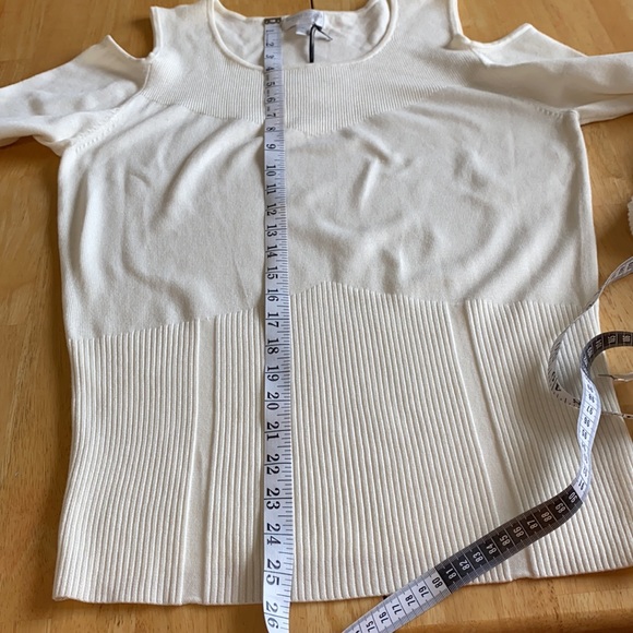 Bisou Bisou Cold Shoulder Cream Sweater - Picture 5 of 13